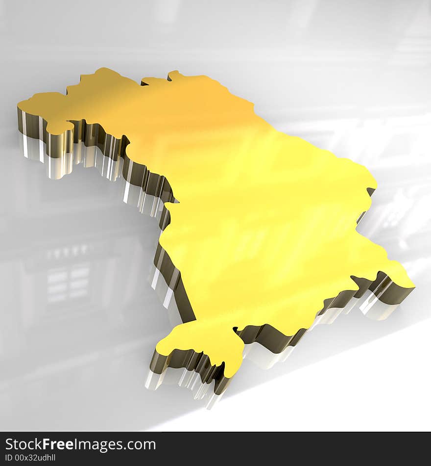 3d made flag map of bavaria. 3d made flag map of bavaria