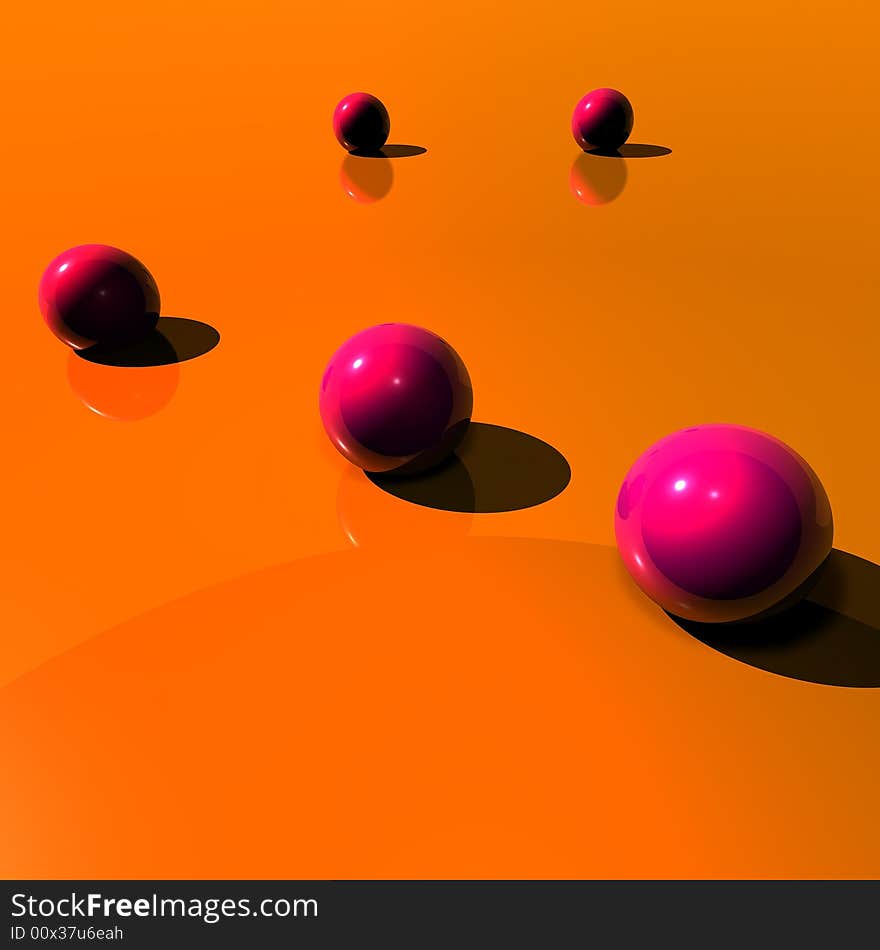 3D Abstract Balls Pink