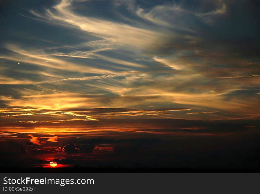 Sunset over a city - Prague