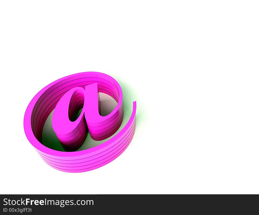 3d pink email sign