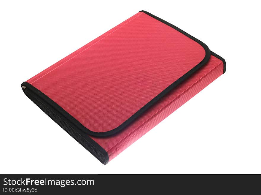 Plastic folder for documents on a white background