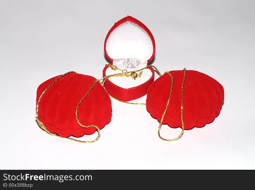 Jewelry chain with red case