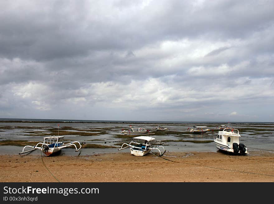 Traditional ship on the beach