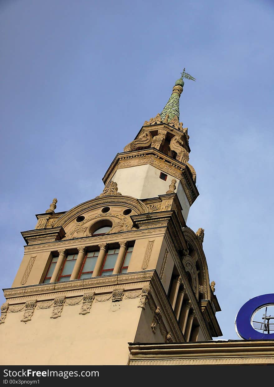 An old building. The house in city. Moscow.