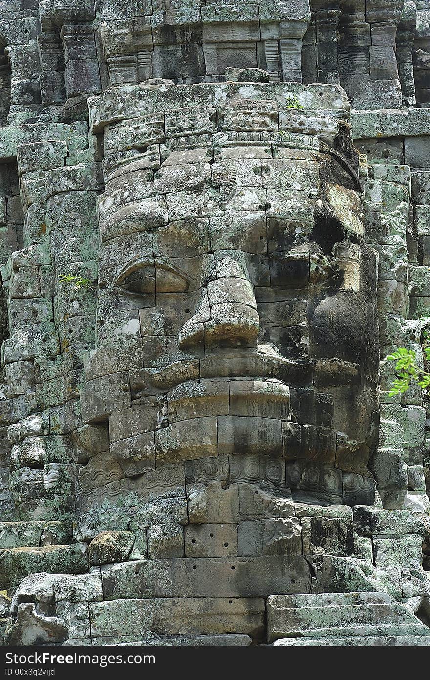 The bayon construction started probably arround 1200 AD during the reign of Jayavarman VII to Jayavarman VIII. Art historians considered that this temple is one of the most enigmatic religious construction in the world. here the naga  bridge of the main entrance with sculpted figures; here a face tower. The bayon construction started probably arround 1200 AD during the reign of Jayavarman VII to Jayavarman VIII. Art historians considered that this temple is one of the most enigmatic religious construction in the world. here the naga  bridge of the main entrance with sculpted figures; here a face tower