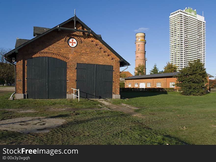 Three buildings in travemuende, germany