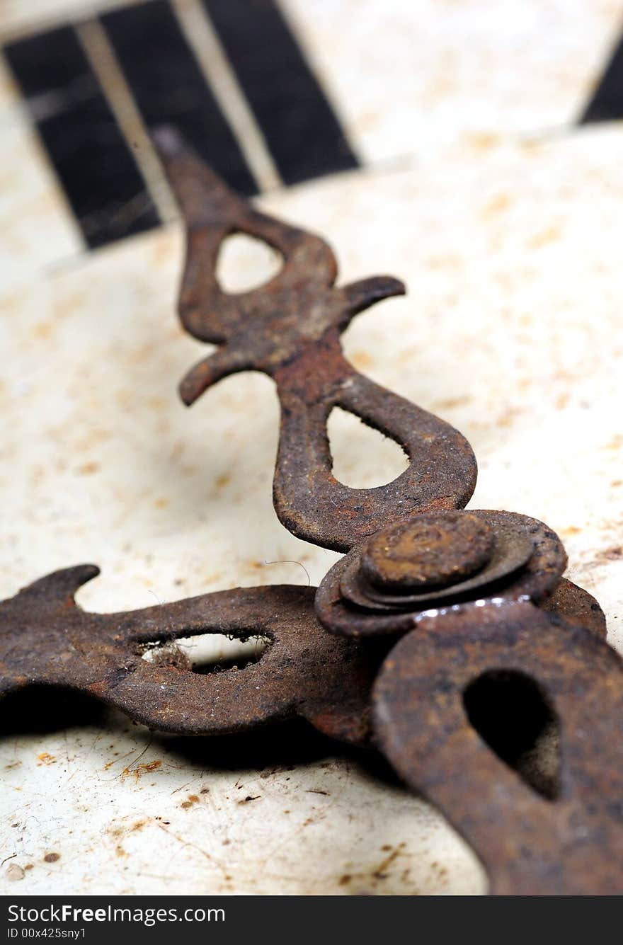 Detail of an old vintage clock