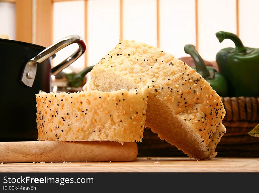 French Bread with Sesame and Poppy