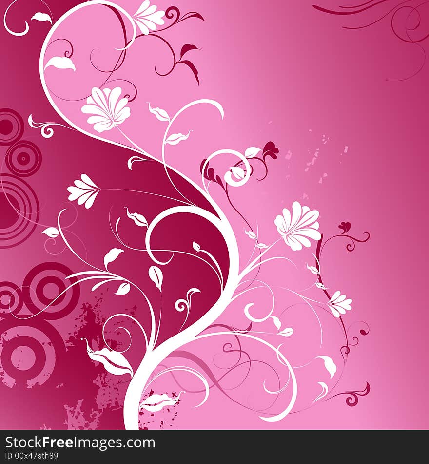 Illustration drawing of floral background