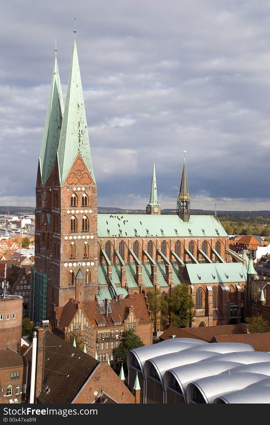 Church towers of st. marien in luebeck, germany