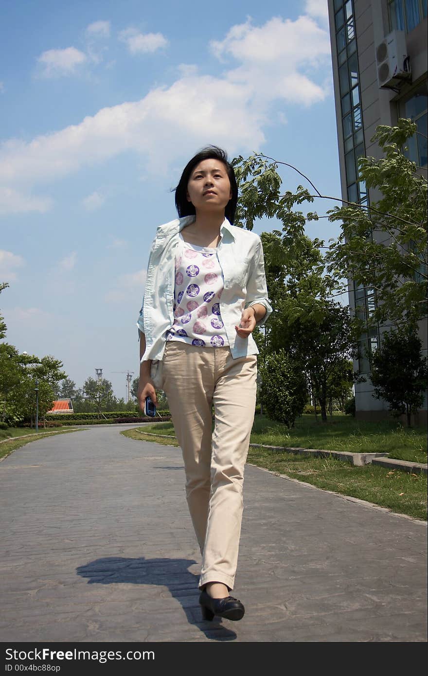 Girl And Road