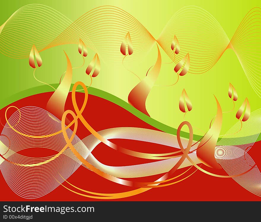 Golden Leaves are Featured in an Abstract Illustration. Golden Leaves are Featured in an Abstract Illustration.