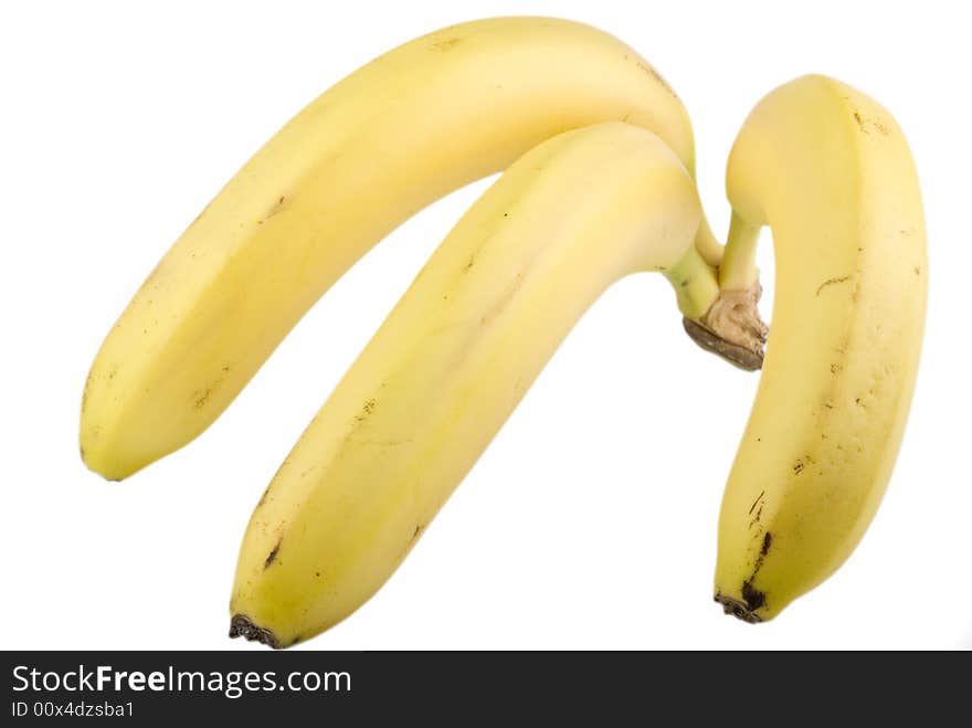 Three banana isolated on the white background. Three banana isolated on the white background.