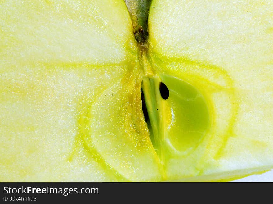 The up close view of an apple. The up close view of an apple