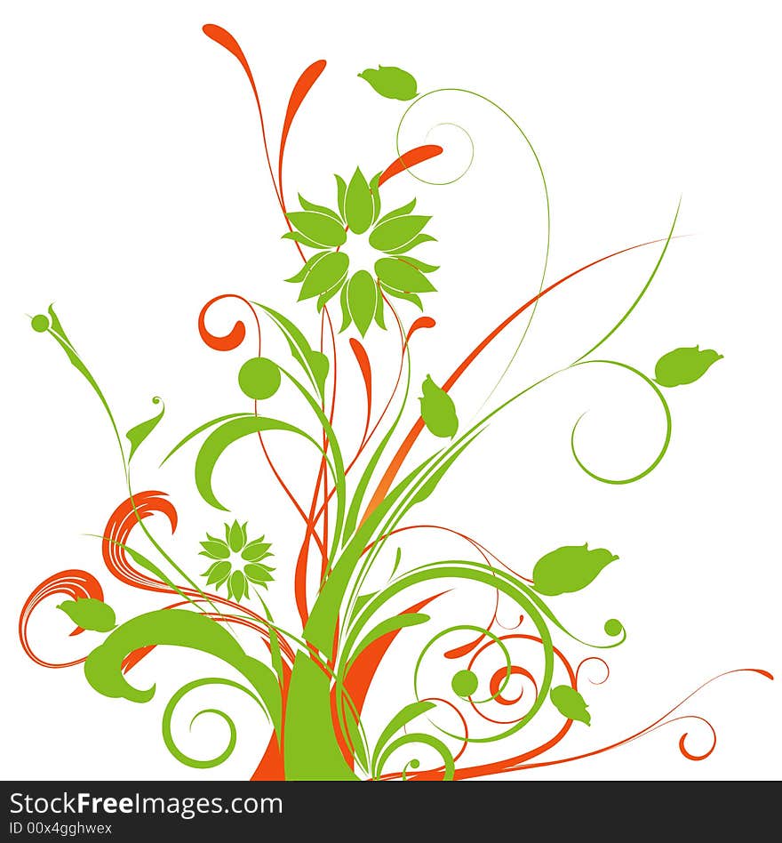 Illustration drawing of floral background