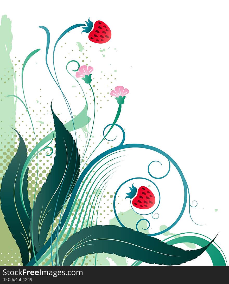 Illustration drawing of floral background