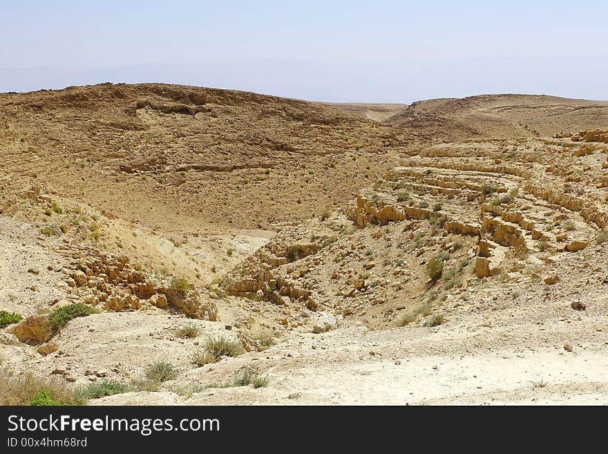 Israel. Variety of colors of Judean desert.