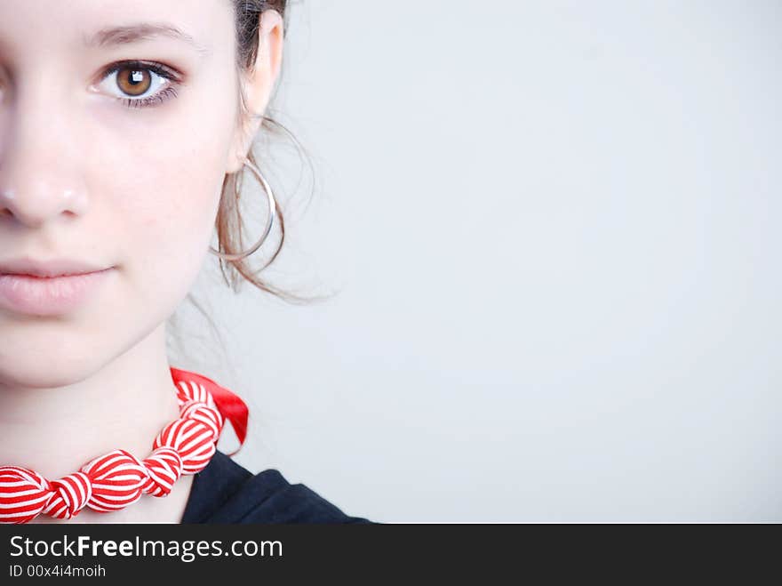 Beauty fashion woman in black dress at white background. Beauty fashion woman in black dress at white background