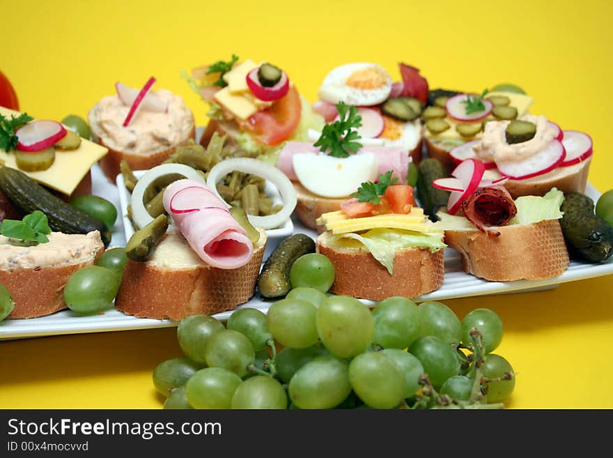 Some beautiful arranged pieces of bread. Some beautiful arranged pieces of bread