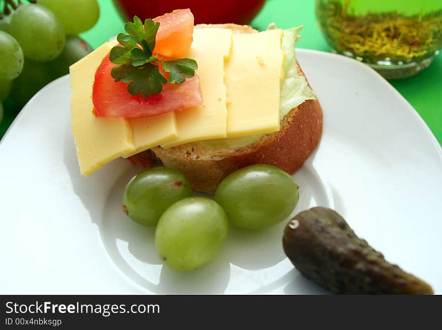 Some beautiful arranged pieces of bread. Some beautiful arranged pieces of bread