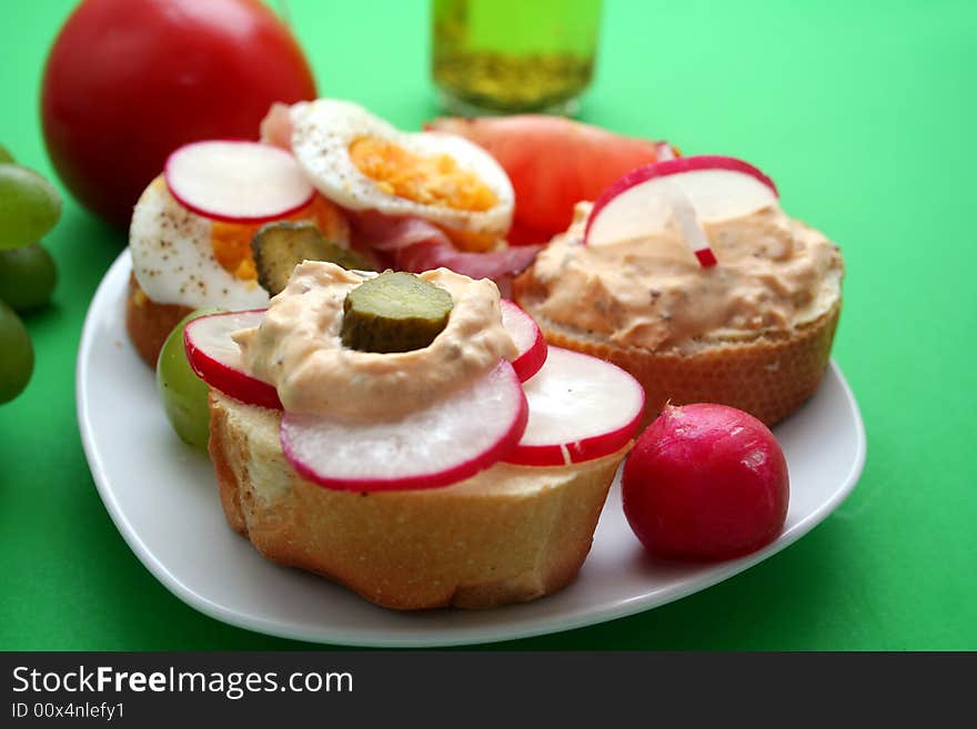 Some beautiful arranged pieces of bread. Some beautiful arranged pieces of bread