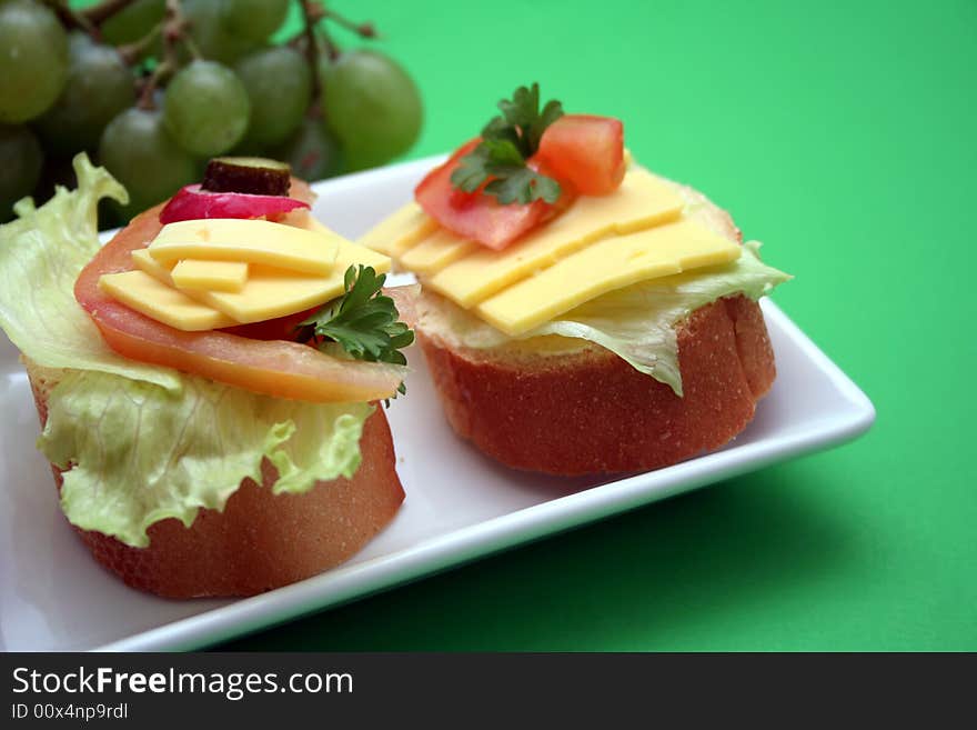 Some beautiful arranged pieces of bread. Some beautiful arranged pieces of bread