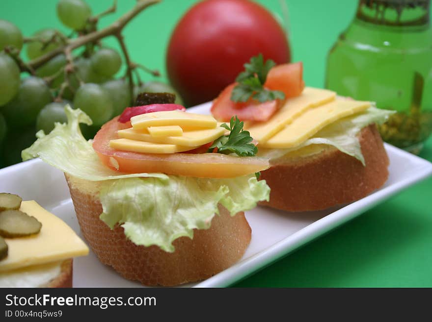 Some beautiful arranged pieces of bread. Some beautiful arranged pieces of bread