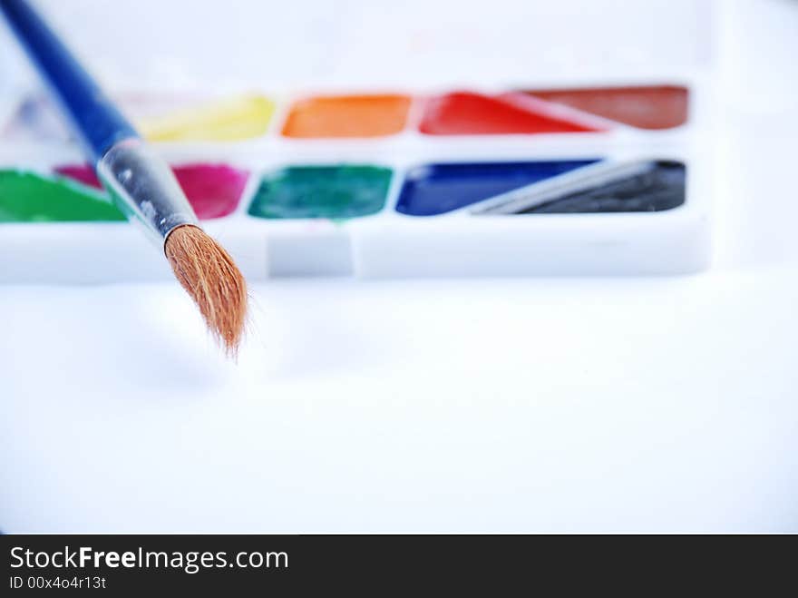 Colors paints art at white clean background