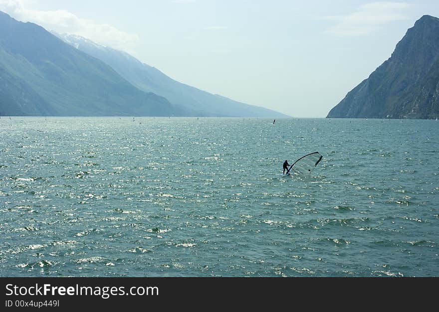 Surf-riding on Garda lake