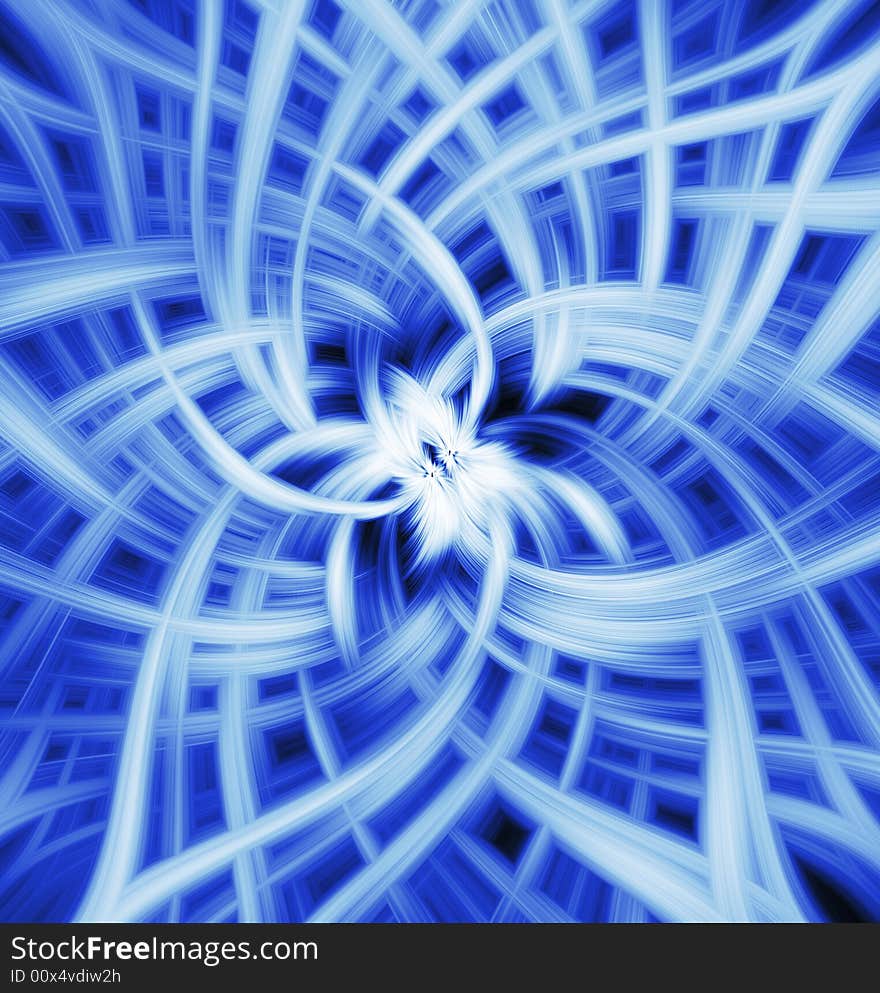 Blue vortex against black background