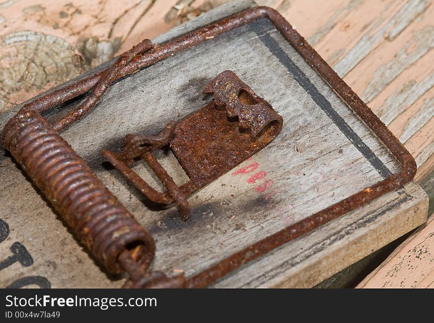 Rusted old mousetrap