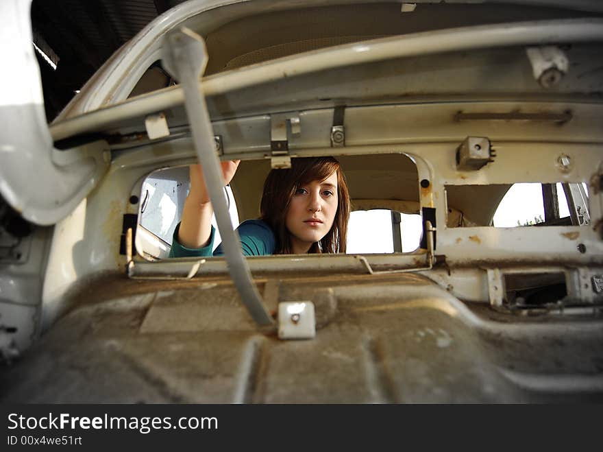 Girl in a car