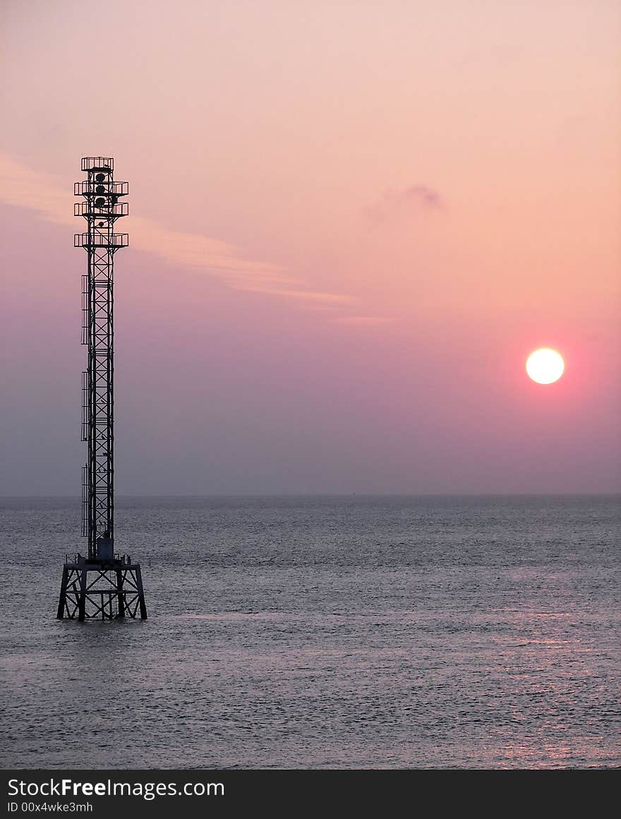 Florida landmark pink and purple sunset. Florida landmark pink and purple sunset