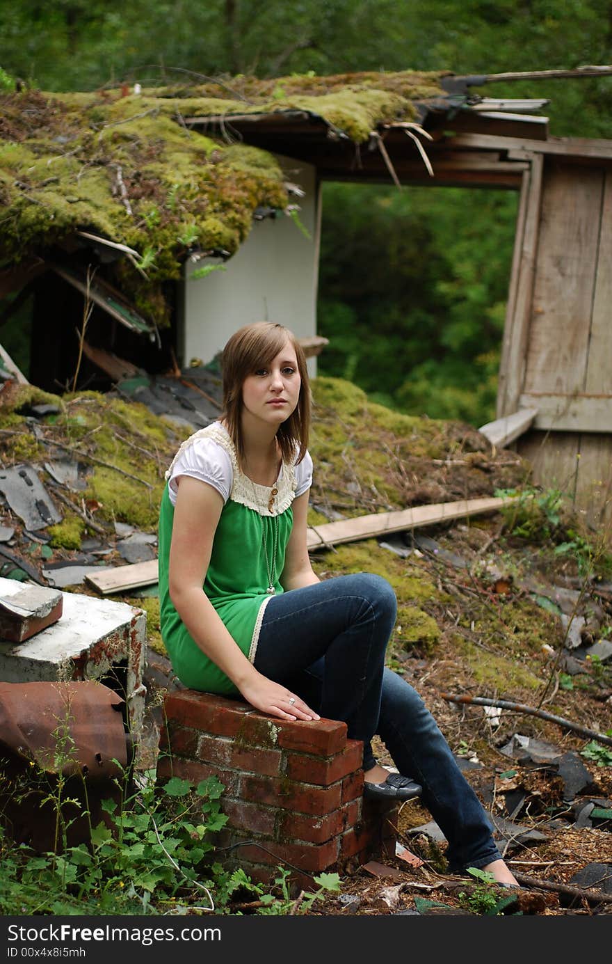 Girl in a green shirt