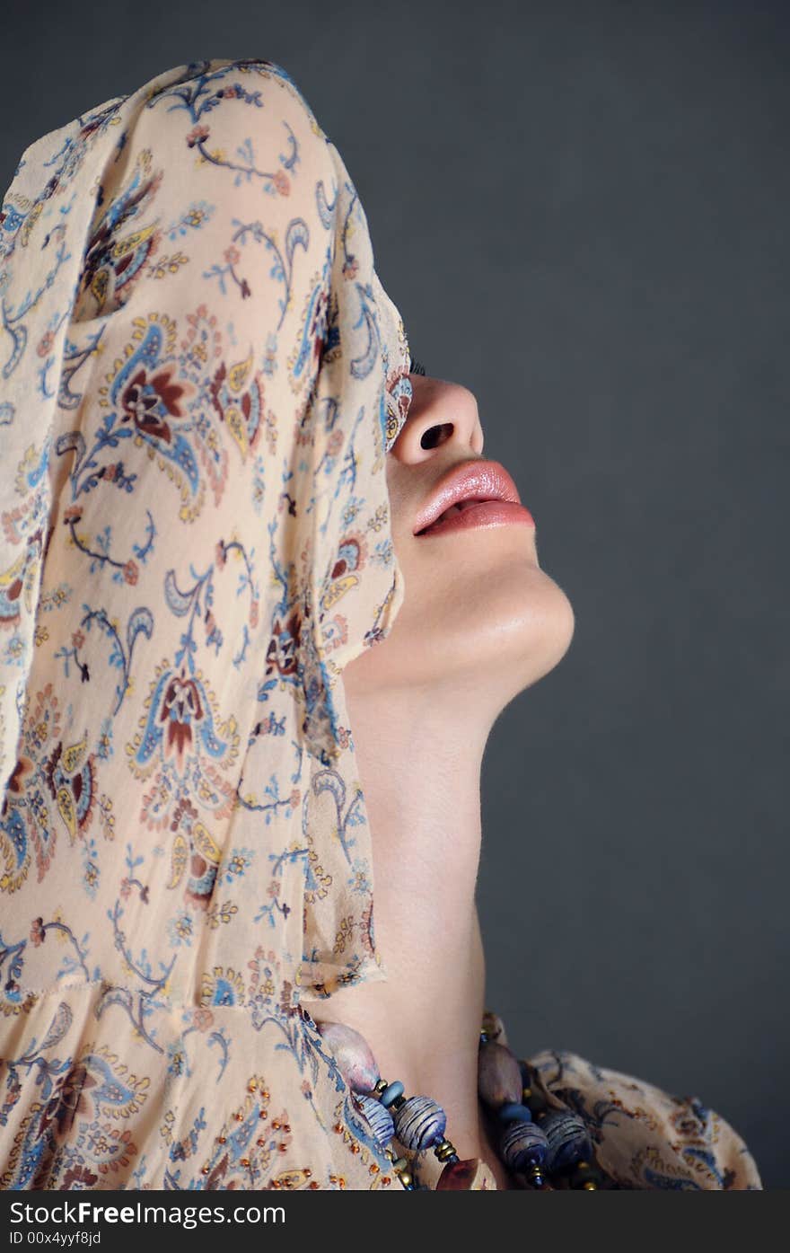 Detail of young woman neck