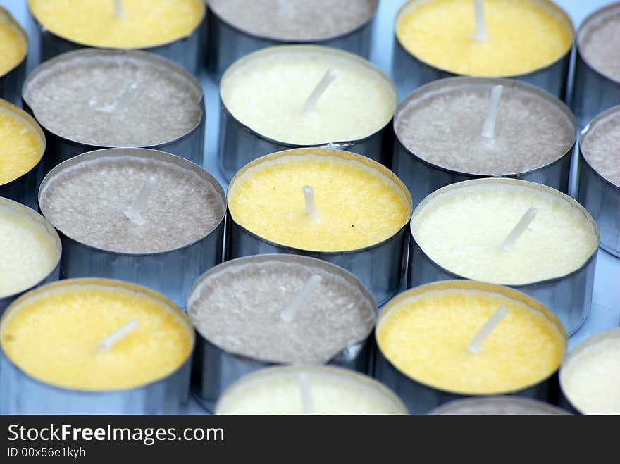 Close up shot of scented tealight candles. Close up shot of scented tealight candles