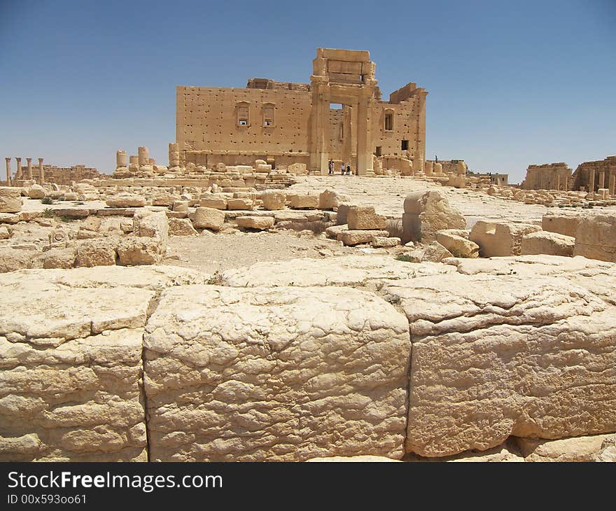 Ancient ruins in desert, Syria. Ancient ruins in desert, Syria