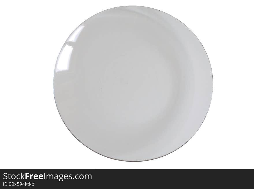 Transparent plate on the white background