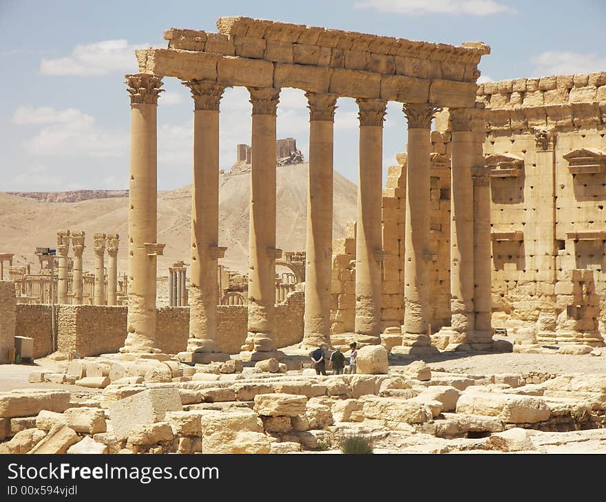 Ancient ruins in desert, Syria. Ancient ruins in desert, Syria