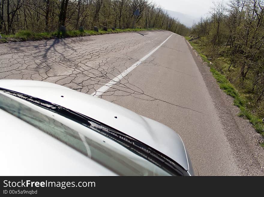 Car on the roadway