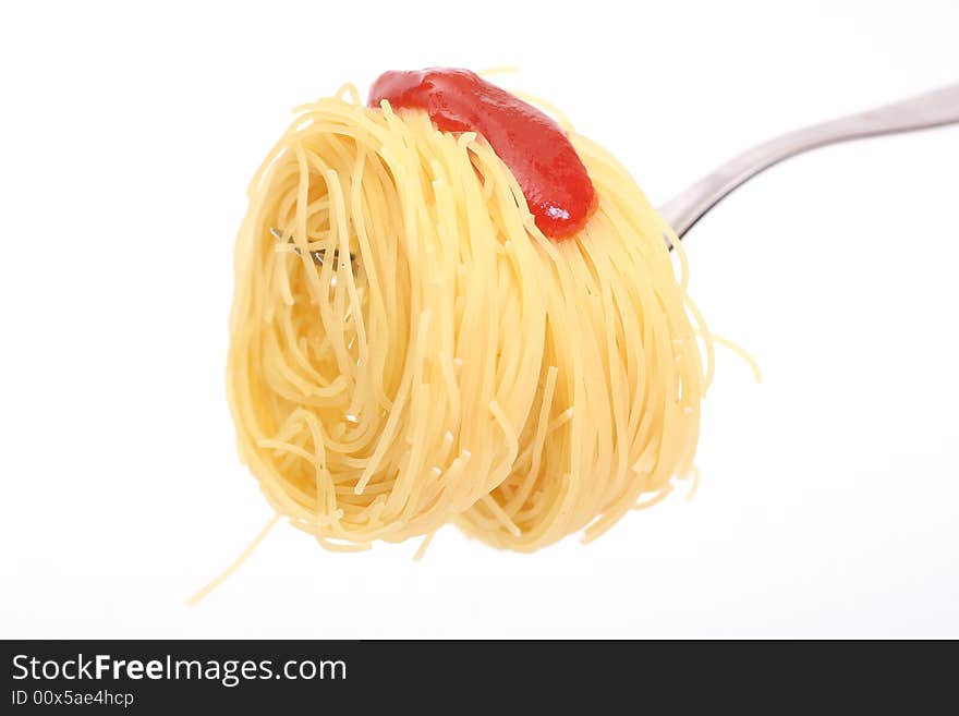 Spaghetti on a fork