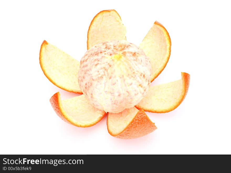 Fresh orange cleared of a peel