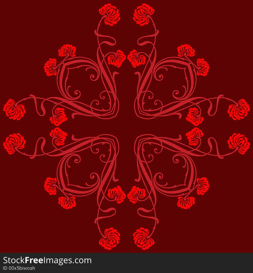 Abstract floral ornament - graphic illustration