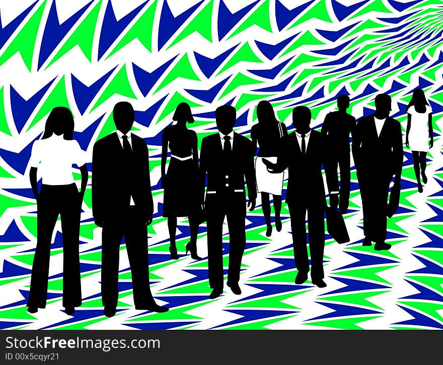 Business people and color abstract