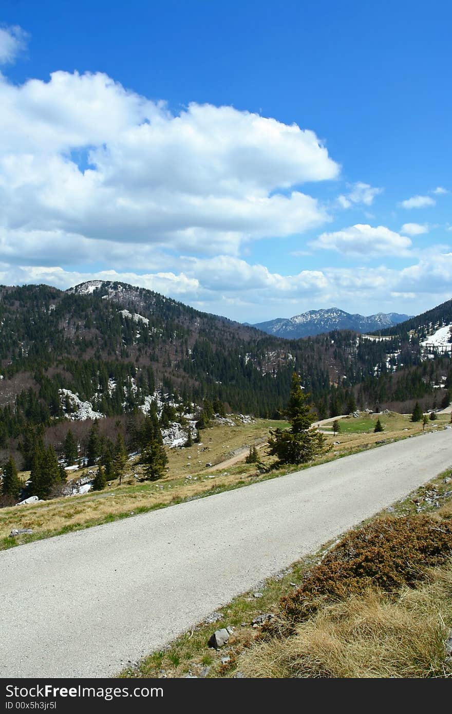 Mountain scene during spring day, Velebit, Croatia