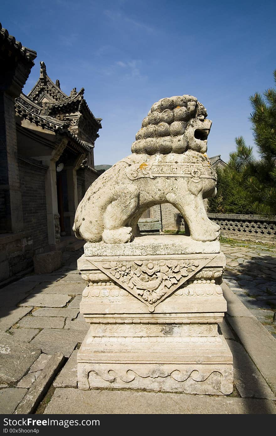 Stone sculpture lion at China. Stone sculpture lion at China