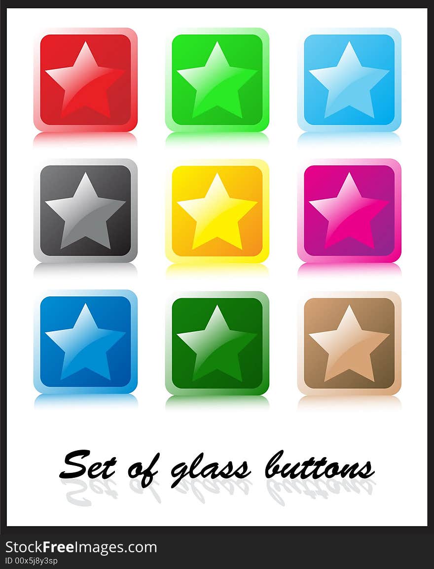 Set of glass multi-coloured buttons. Set of glass multi-coloured buttons