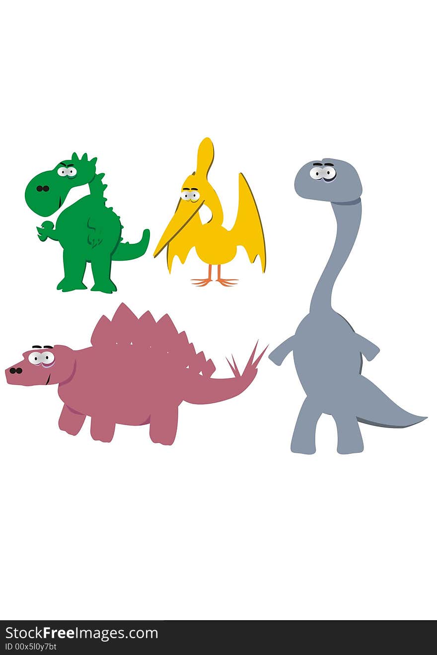 Cute Cartoon Dinosaurs