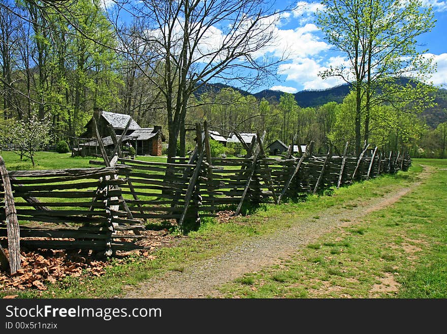 The Indian village in the Great Smoky Mountain National Park. The Indian village in the Great Smoky Mountain National Park