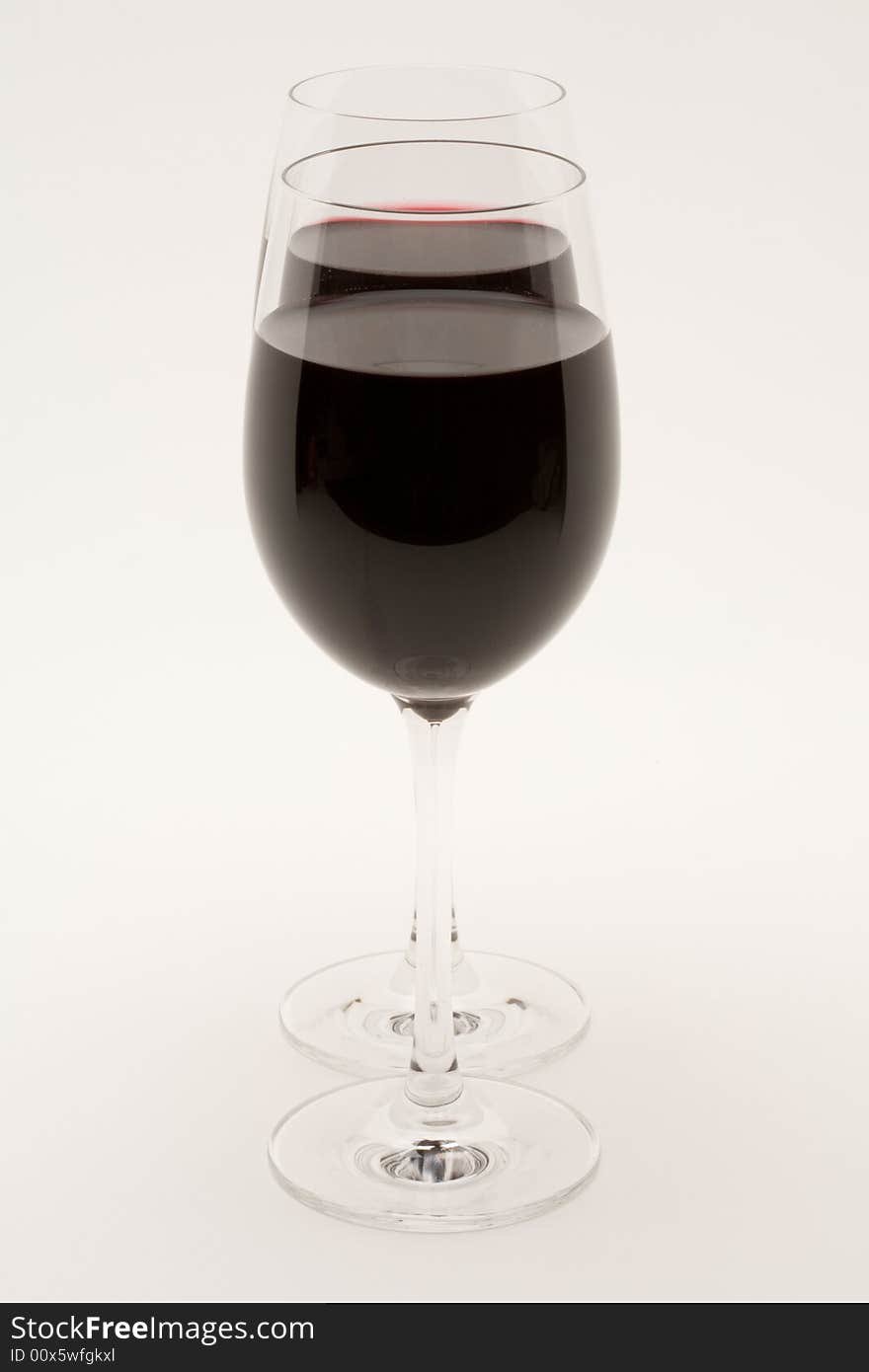 Isolated Wineglasses With Red Wine